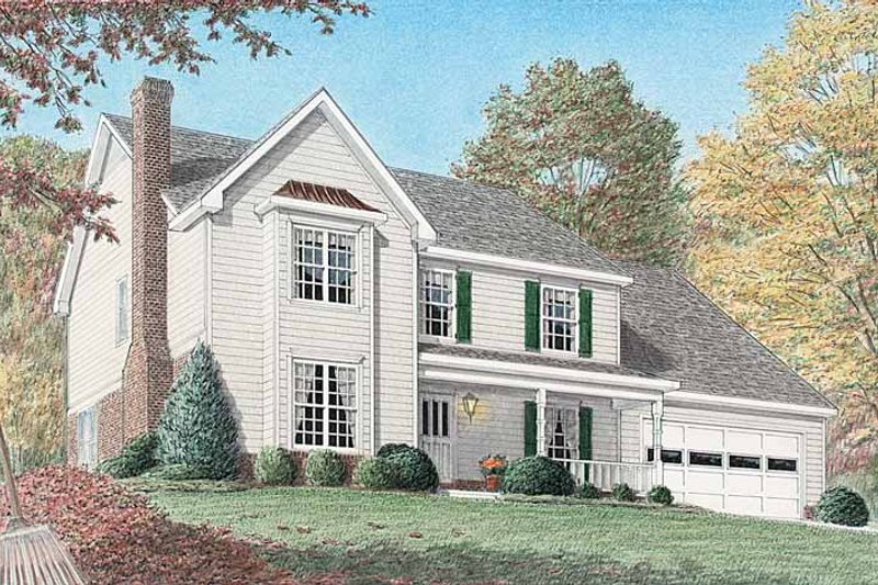 House Blueprint - Country Exterior - Front Elevation Plan #34-243