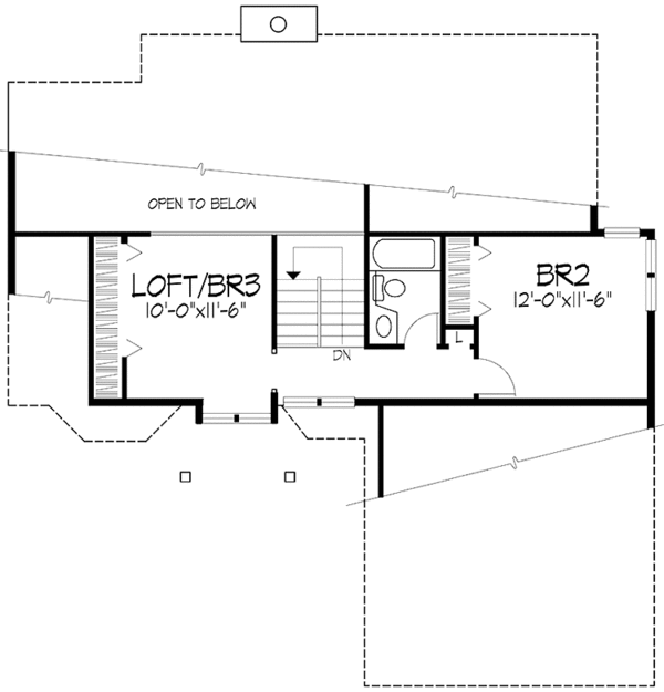 Architectural House Design - Prairie Floor Plan - Upper Floor Plan #320-1101