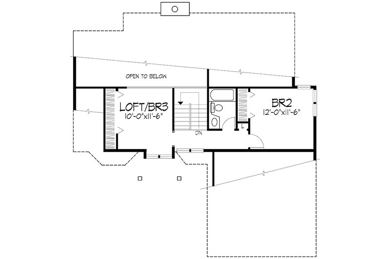 Home Plan - Floor Plan - Upper Floor for Prairie House Plan #320-1101 - 2 bed, 2.5 bath