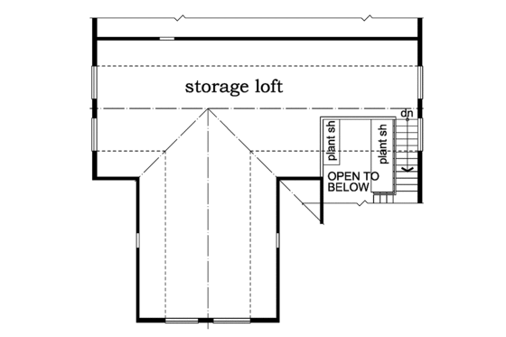 Floor Plan - Upper Floor for Country House Plan #47-1090 - 2 bed, 2 bath