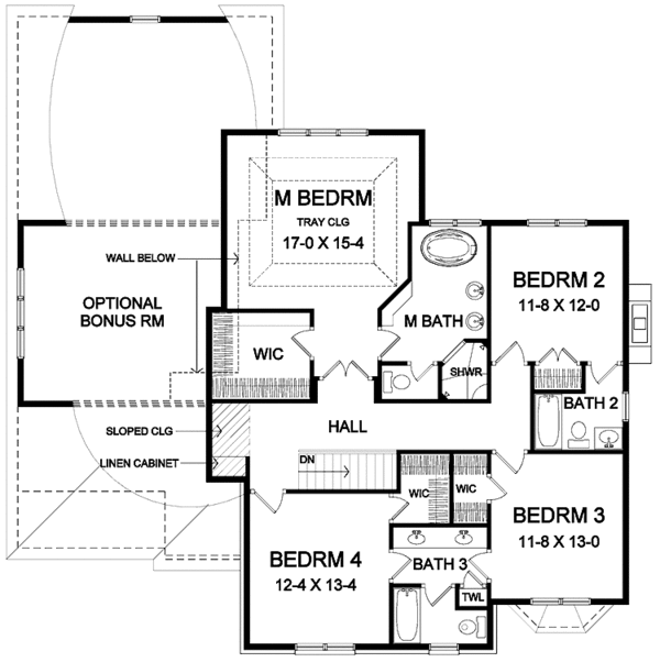 Dream House Plan - Classical Floor Plan - Upper Floor Plan #328-428