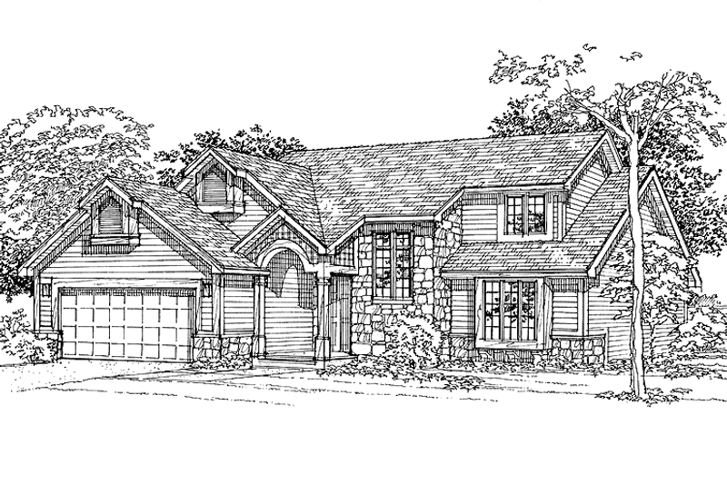 Home Plan - Exterior - Front Elevation 3 for Contemporary House Plan #320-698 - 3 bed, 2.5 bath