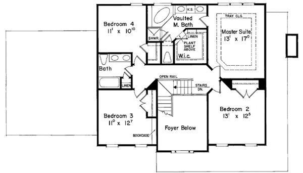 House Plan Design - Colonial Floor Plan - Upper Floor Plan #927-117