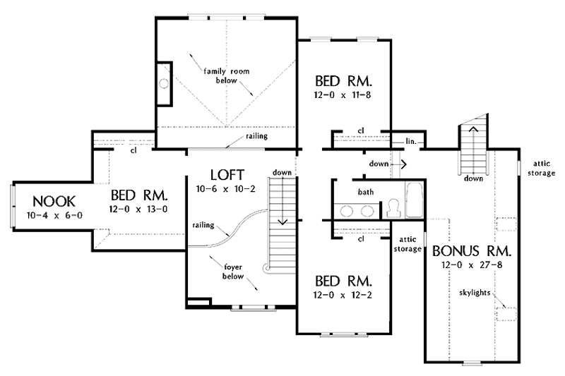 Home Plan - Floor Plan - Upper Floor for Country House Plan #929-330 - 4 bed, 2.5 bath
