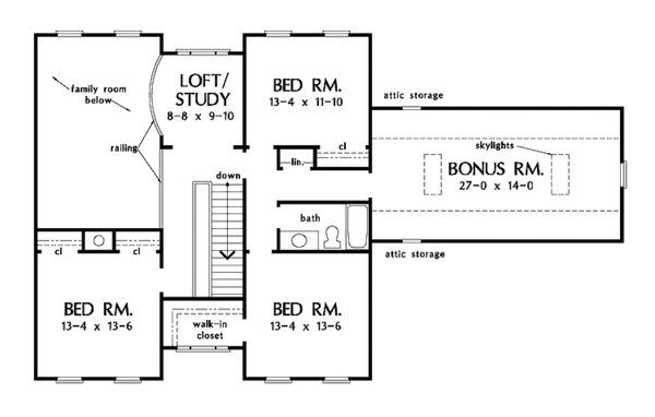 Dream House Plan - Country Floor Plan - Upper Floor Plan #929-305