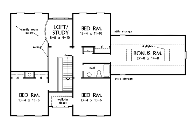 Home Plan - Floor Plan - Upper Floor for Country House Plan #929-305 - 4 bed, 2.5 bath