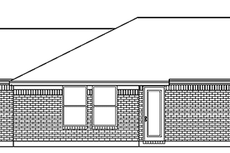Home Plan - Exterior - Rear Elevation for Ranch House Plan #84-656 - 2 bed, 1 bath