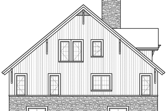Exterior - Rear Elevation for European House Plan #23-2423 - 3 bed, 2.5 bath