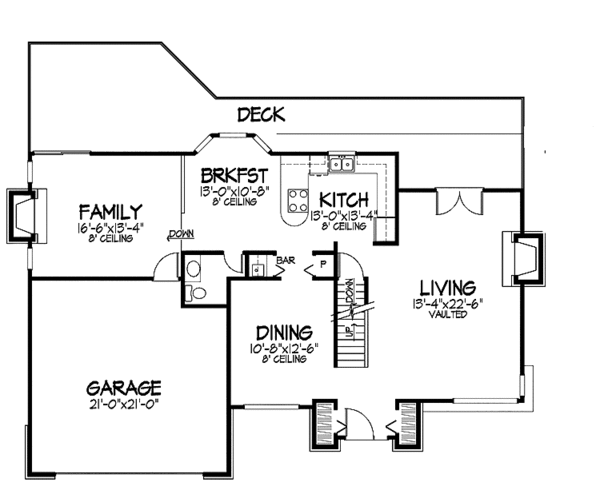 House Plan Design - Contemporary Floor Plan - Main Floor Plan #320-667