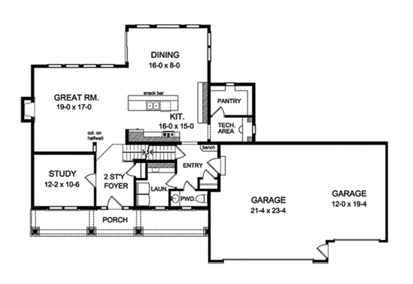 Home Plan - Traditional Floor Plan - Main Floor Plan #1010-132