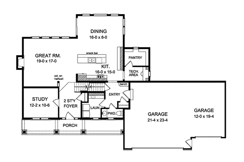 Home Plan - Floor Plan - Main Floor for Traditional House Plan #1010-132 - 4 bed, 2.5 bath