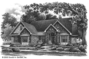 Exterior - Front Elevation 3 for Craftsman House Plan #929-746 - 4 bed, 2 bath