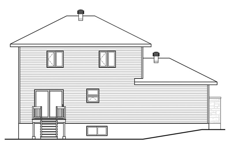 House Blueprint - Exterior - Rear Elevation for Contemporary House Plan #23-2644 - 4 bed, 2.5 bath