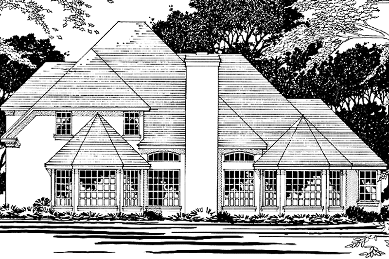 Home Plan - Exterior - Rear Elevation for Mediterranean House Plan #472-116 - 4 bed, 3 bath