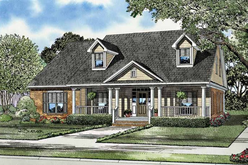 Architectural House Design - Country Exterior - Front Elevation Plan #17-3128