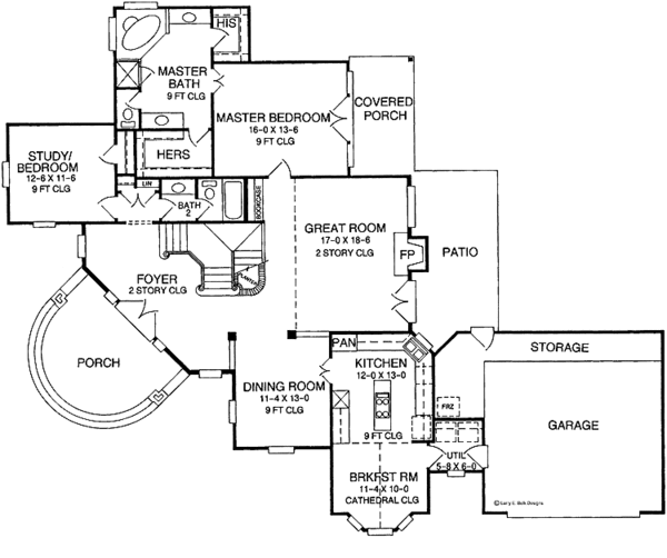 Dream House Plan - European Floor Plan - Main Floor Plan #952-171