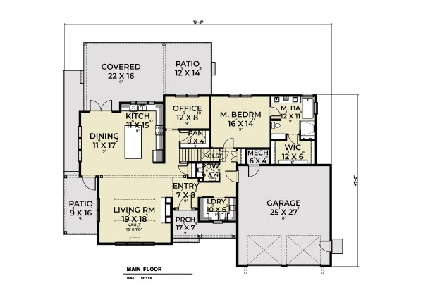 House Blueprint - Craftsman Floor Plan - Main Floor Plan #1070-180