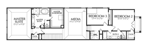 House Blueprint - Traditional Floor Plan - Upper Floor Plan #1021-19