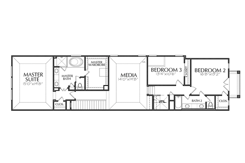 Home Plan - Floor Plan - Upper Floor for Traditional House Plan #1021-19 - 3 bed, 2.5 bath