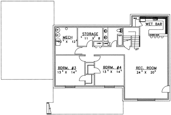 Dream House Plan - Traditional Floor Plan - Lower Floor Plan #117-289
