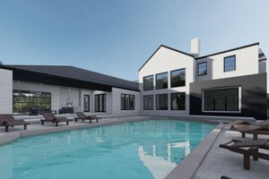 Exterior - Rear Elevation for Contemporary House Plan #923-210 - 5 bed, 4.5 bath