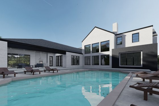 Exterior - Rear Elevation for Contemporary House Plan #923-210 - 5 bed, 4.5 bath