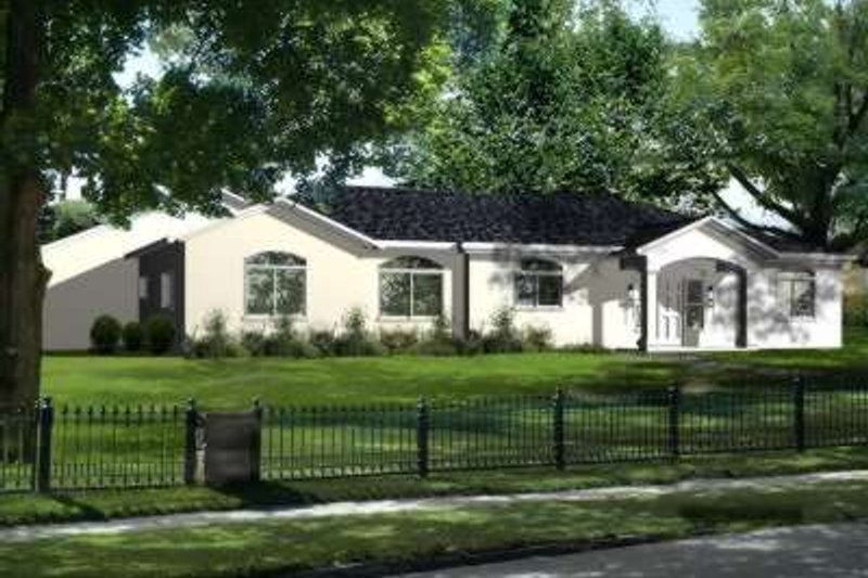 House Blueprint - Mediterranean Exterior - Front Elevation Plan #1-385