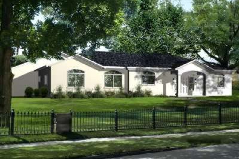 Mediterranean Style House Plan - 3 Beds 3 Baths 1842 Sq/Ft Plan #1-385