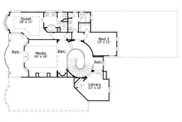 Colonial Floor Plan - Upper Floor Plan #411-887