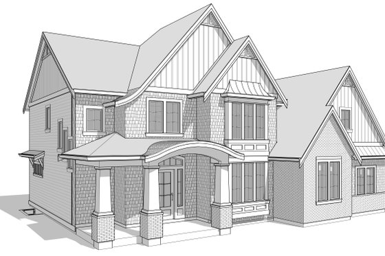 Exterior - Front Elevation 4 for Farmhouse House Plan #1114-86 - 4 bed, 3.5 bath