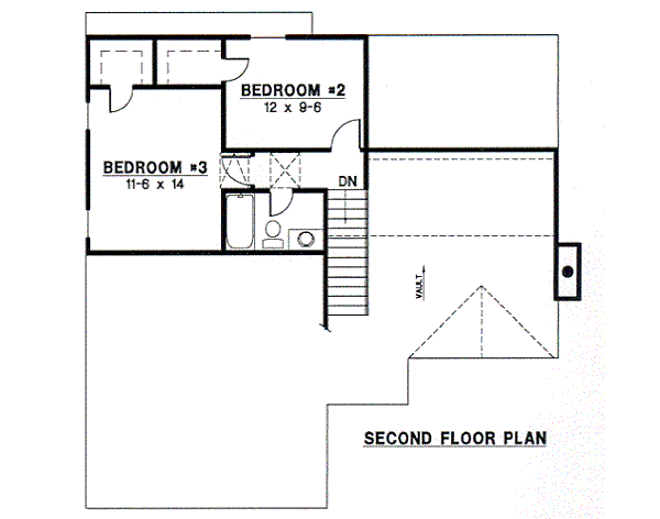 Traditional Floor Plan - Upper Floor Plan #67-689