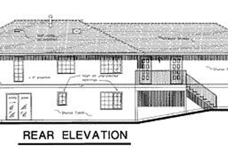 Architectural House Design - Exterior - Rear Elevation for Ranch House Plan #18-144 - 2 bed, 2 bath