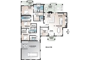 Floor Plan - Main Floor for Farmhouse House Plan #23-2689 - 4 bed, 2.5 bath