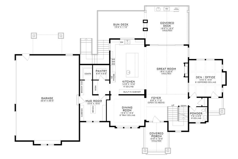 Home Plan - Floor Plan - Main Floor for Craftsman House Plan #1086-11 - 3 bed, 3.5 bath