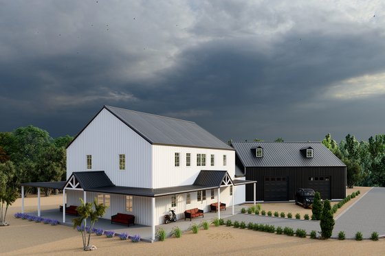 Exterior - Other Elevation 4 for Barndominium House Plan #1107-15 - 5 bed, 4 bath