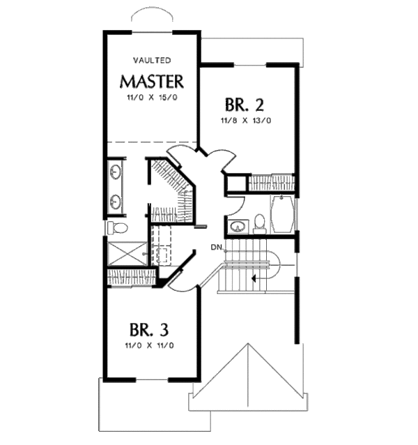 Architectural House Design - Country Floor Plan - Upper Floor Plan #48-308