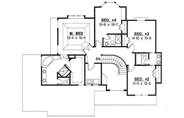 Modern Floor Plan - Upper Floor Plan #67-731