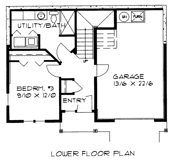 Ranch Floor Plan - Lower Floor Plan #303-328