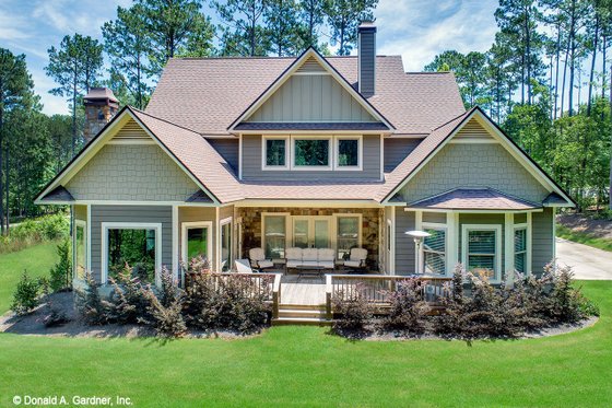 Exterior - Rear Elevation for Craftsman House Plan #929-30 - 4 bed, 3 bath