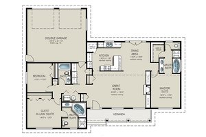 Floor Plan - Main Floor for Ranch House Plan #427-9 - 3 bed, 3 bath
