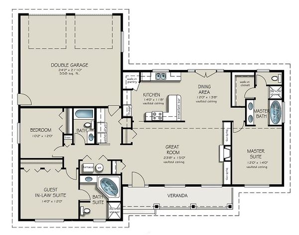 House Design - Ranch Floor Plan - Main Floor Plan #427-9