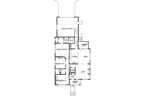 Floor Plan - Main Floor for Bungalow House Plan #434-1 - 3 bed, 2.5 bath