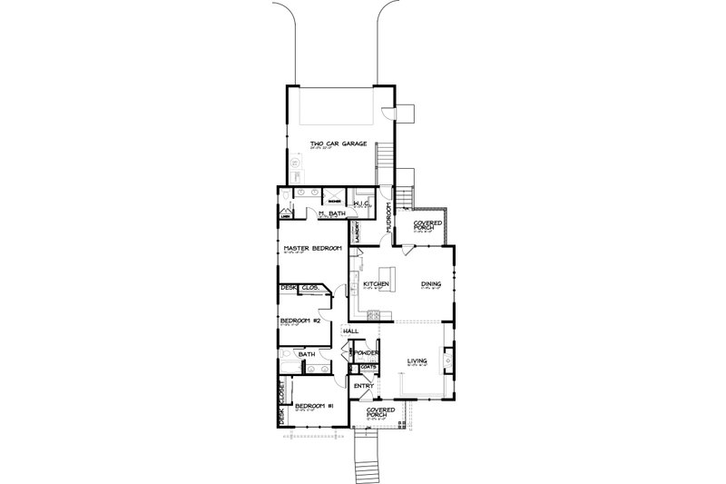 Dream House Plan - Floor Plan - Main Floor for Bungalow House Plan #434-1 - 3 bed, 2.5 bath