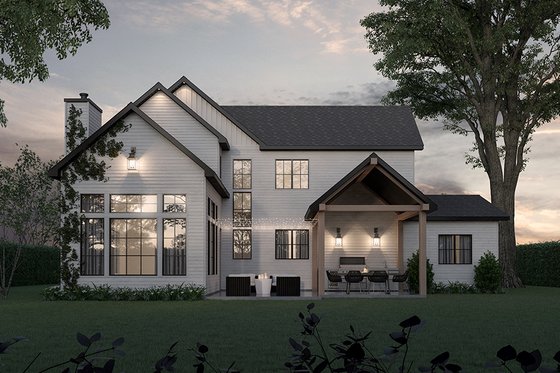 Exterior - Rear Elevation for Farmhouse House Plan #23-2848 - 3 bed, 2.5 bath