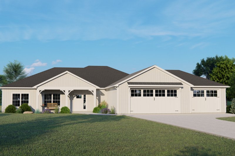 Dream House Plan - Ranch Exterior - Front Elevation Plan #1064-178