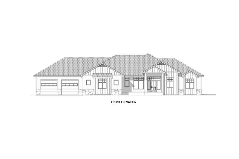 House Plan Design - Exterior - Front Elevation 5 for Ranch House Plan #1084-2 - 5 bed, 4 bath