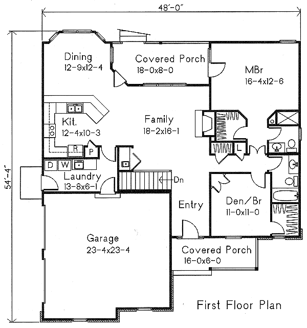 House Design - Traditional Floor Plan - Main Floor Plan #22-105