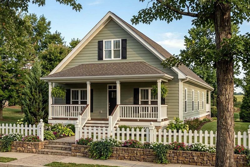 House Plan Design - Exterior - Front Elevation 2 for Cottage House Plan #1124-1 - 3 bed, 2 bath