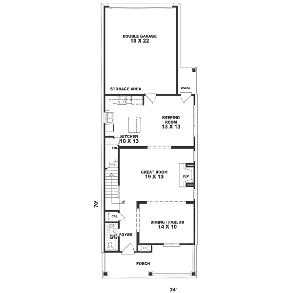 Southern Floor Plan - Main Floor Plan #81-117