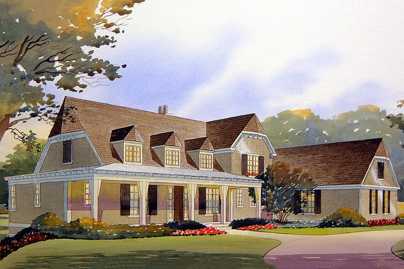 House Design - Exterior - Front Elevation 4 for Country House Plan #901-112 - 3 bed, 2.5 bath